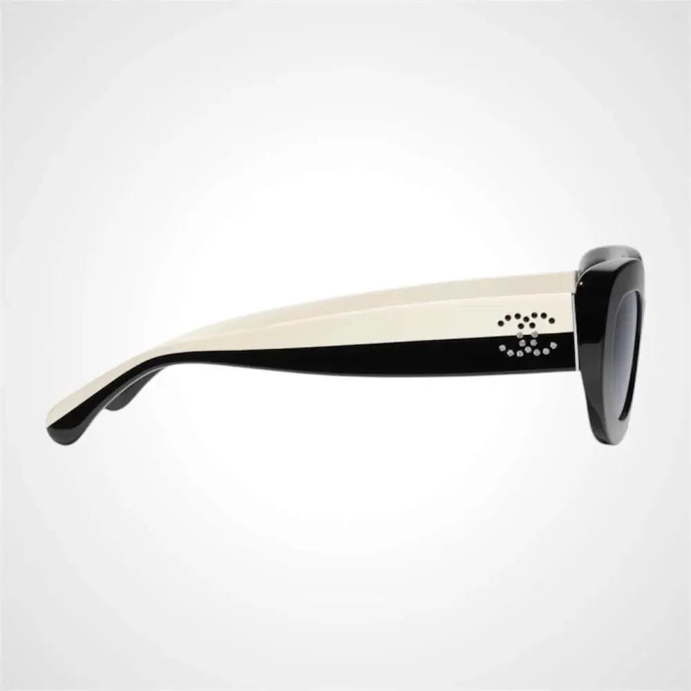 New CHANEL Sunglasses Black Acetate Strass Crystal CC Oval Gradient Lens 53mm - Picture 3 of 4